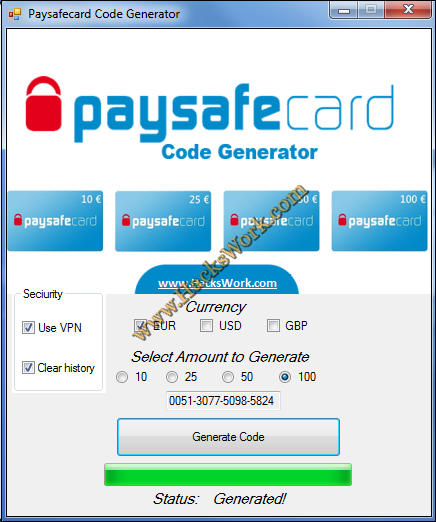 paysafecard pin generator